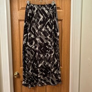 Long modest black/white/gray designed Cato Skirt